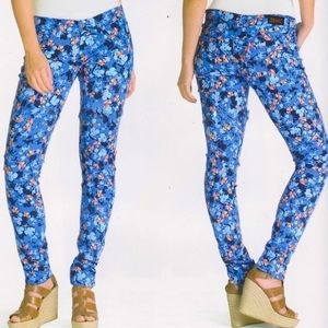 Levis 524 Too Superlow Floral Stretch Denim Jeans